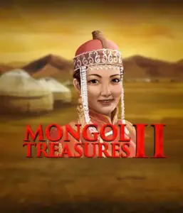 Explore the vibrant history of Mongolia with the Mongol Treasures 2 game by Endorphina, featuring a beautiful Mongolian woman dressed in traditional attire against a pastoral Mongolian steppe backdrop. This image portrays the essence of Mongolian culture, delivering a memorable visual adventure. 