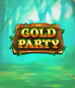 Enter the magical forest of the Gold Party game by Pragmatic Play, highlighting a beautifully designed wooden sign adorned with golden letters. The backdrop of misty green forest that adds a sense of mystery to the game's theme. Great for those who enjoy nature-themed slots, providing a whimsical adventure. 